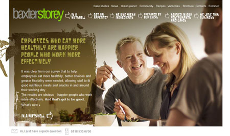 A screenshot of the BaxterStorey website homepage