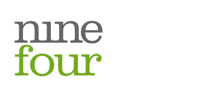 A screenshot of the Nine Four logo